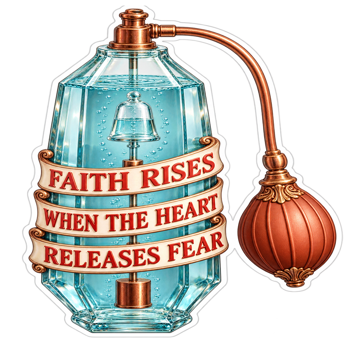 Blue Bottle Faith Quote Art Vinyl Decal Stickers