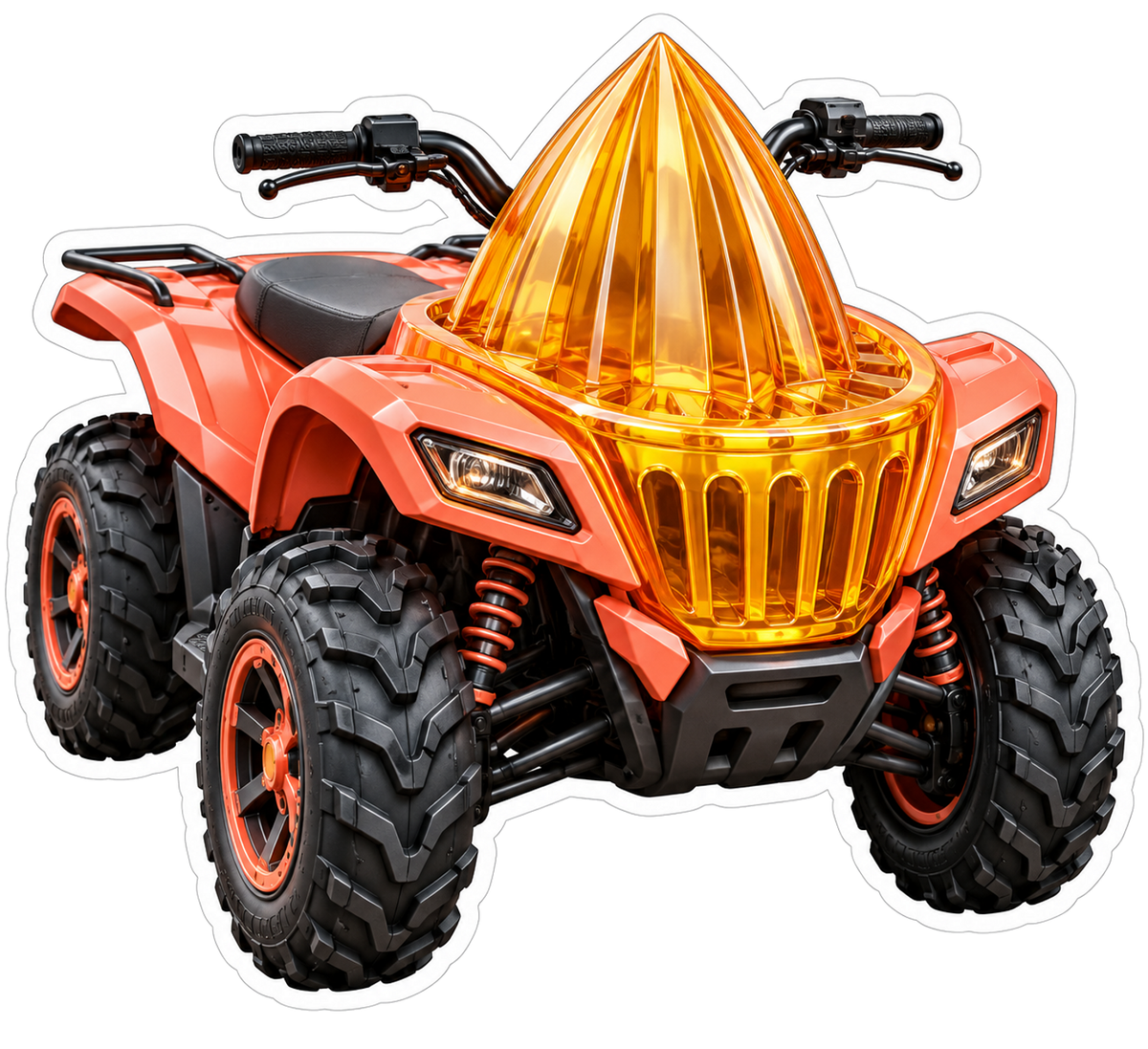 Orange Citrus Juicer Quad Bike Art Vinyl Decal Stickers
