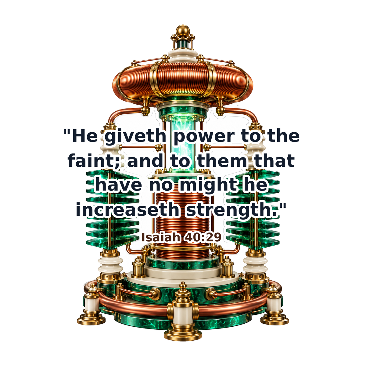 Copper Green Coil Machine with Scripture Vinyl Decal Stickers