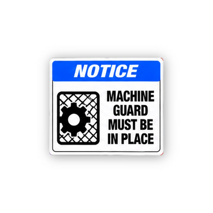 Blue Notice Machine Guard Mesh Gear Panel Vinyl Decal Stickers