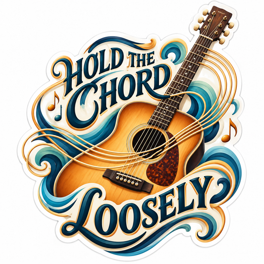 Acoustic Guitar Flowing Chord Quote Art Vinyl Decal Stickers