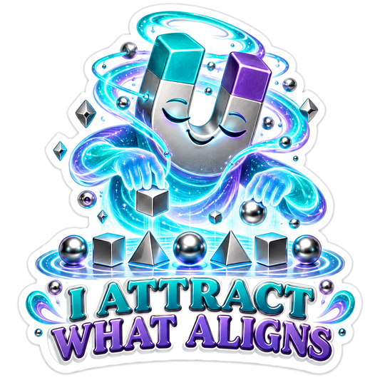 Teal Purple Magnet Spirit with Floating Shapes Vinyl Decal Stickers