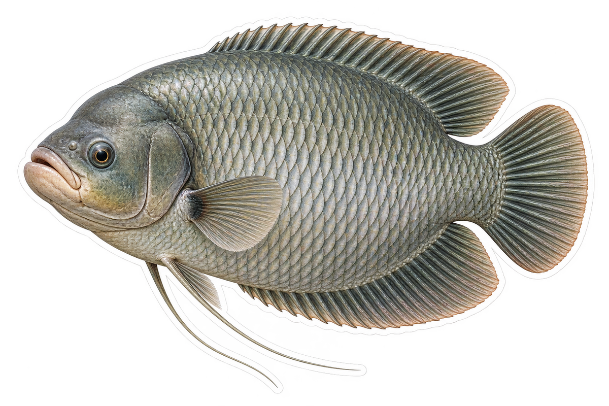 Large Silver Gourami Fish Art Vinyl Decal Stickers