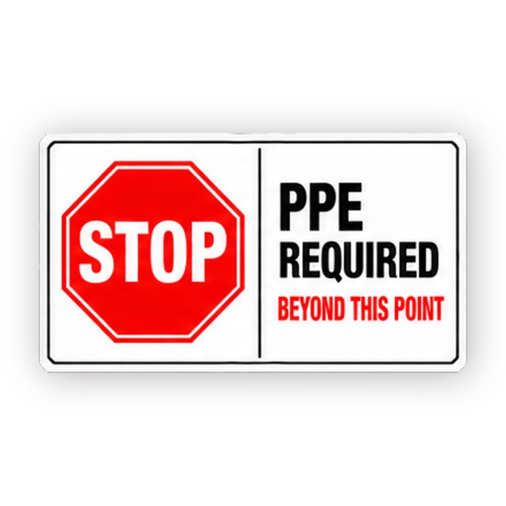 Red Stop Beyond Point Text Panel Vinyl Decal Stickers
