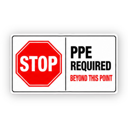 Red Stop Beyond Point Text Panel Vinyl Decal Stickers