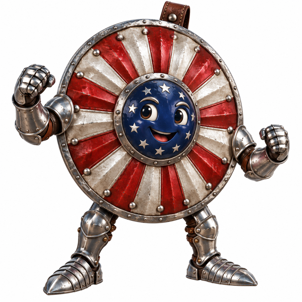 Patriotic Round Armor Plate Character Art Vinyl Decal Stickers
