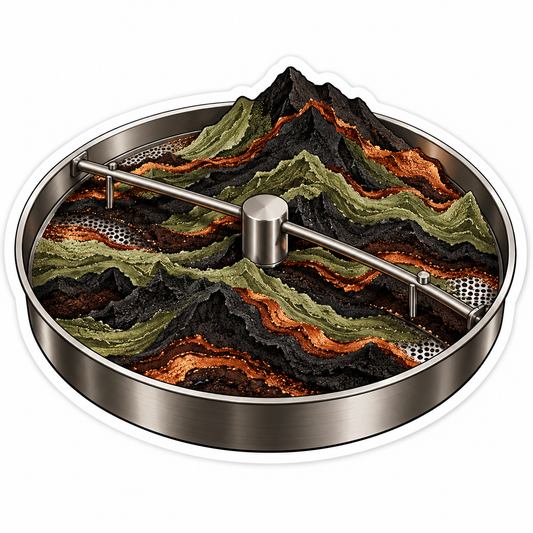 Round Metal Tray Layered Mountain Scene Art Vinyl Decal Stickers