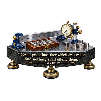 Precision Gauge on Granite Base with Psalm Vinyl Decal Stickers