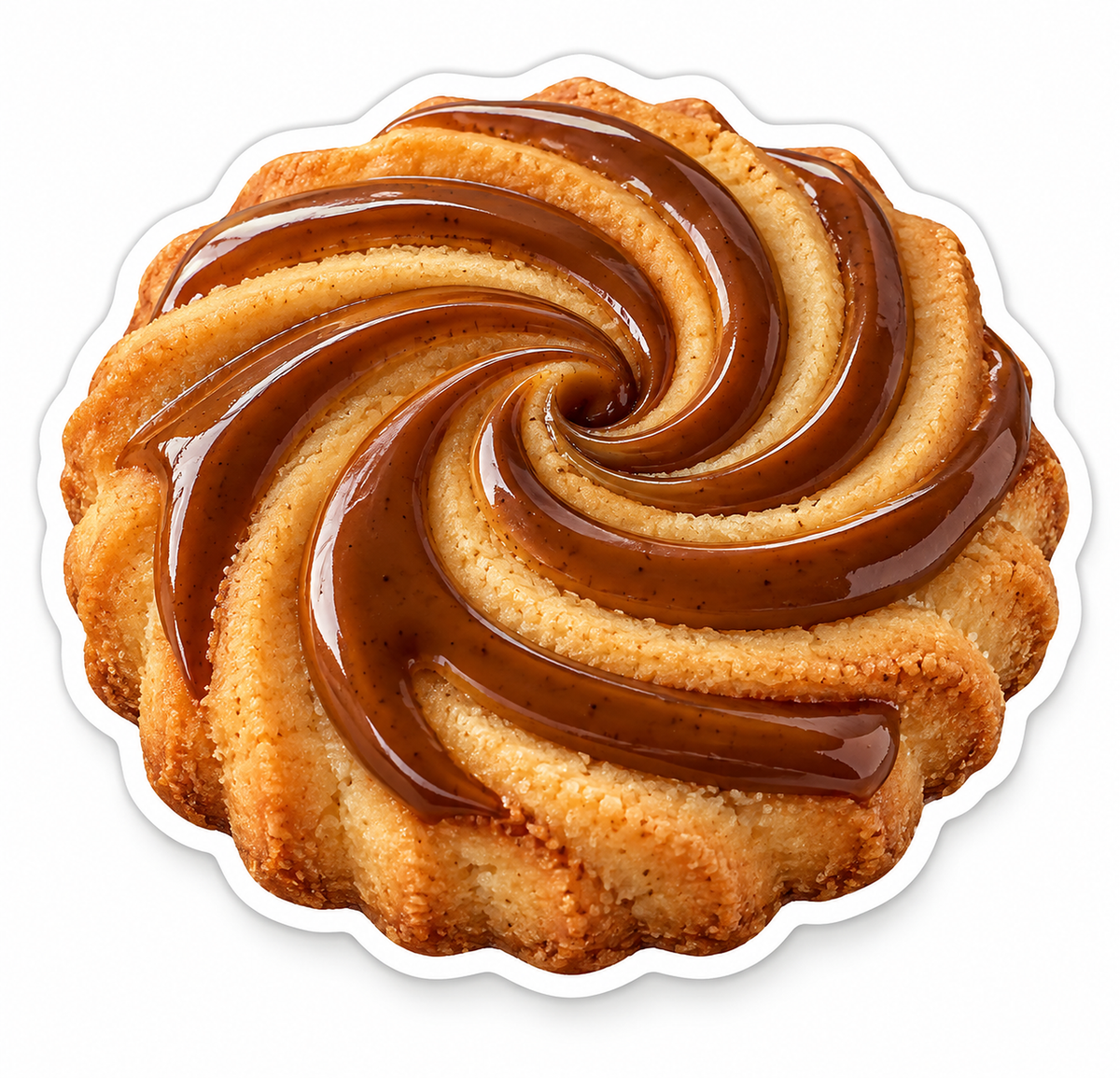 Chocolate Glazed Spiral Butter Cookie Vinyl Decal Stickers