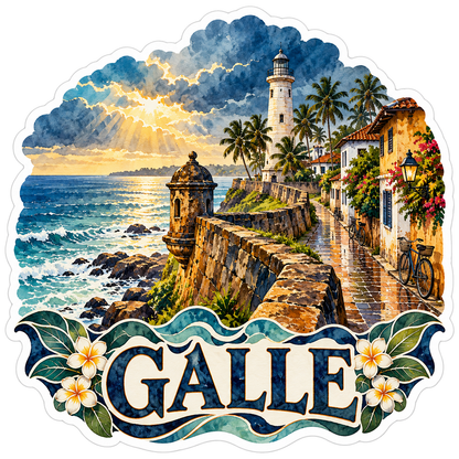 Galle Lighthouse Coastal Fort Sunbeams Vinyl Decal Stickers