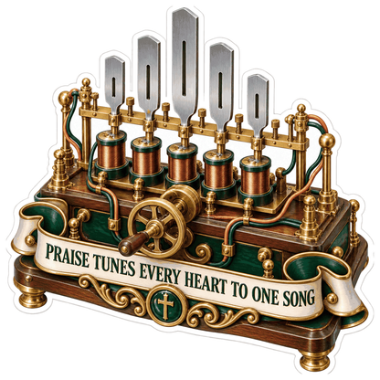 Tuning Fork Array Praise Quote Art Vinyl Decal Stickers