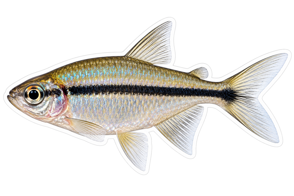 Silver Blackline Tetra Fish Art Vinyl Decal Stickers