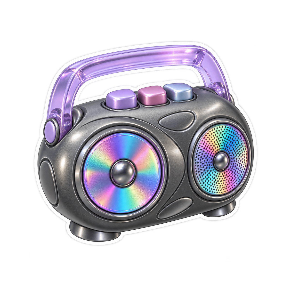 Graphite Rainbow Speaker Boombox Art Vinyl Decal Stickers