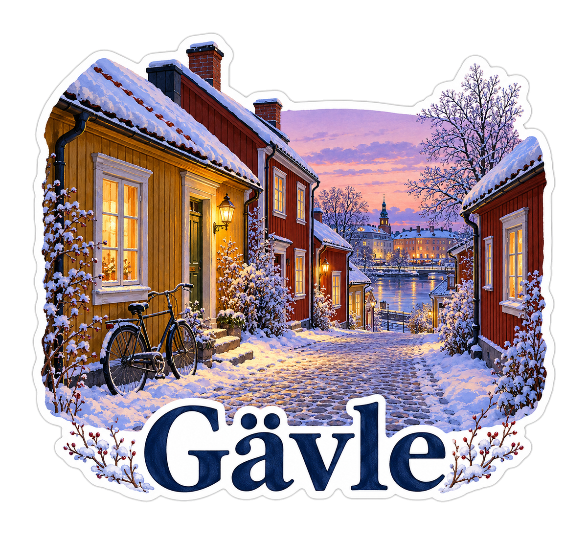 Gavle Snowy Colorful Timber Lane Art Vinyl Decal Stickers