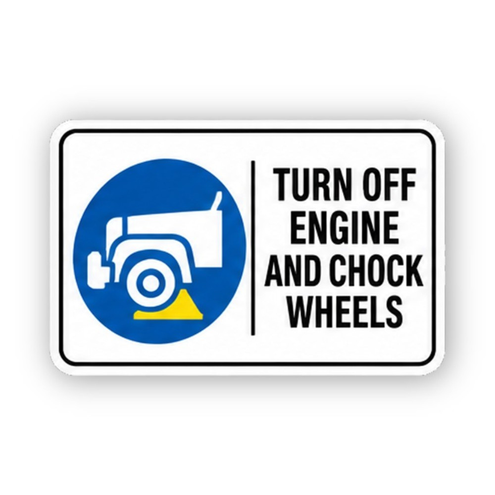 Blue Truck Wheel Chock Circle Panel Vinyl Decal Stickers