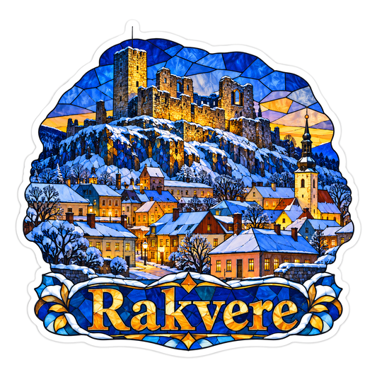 Rakvere Winter Castle Travel Art Vinyl Decal Stickers