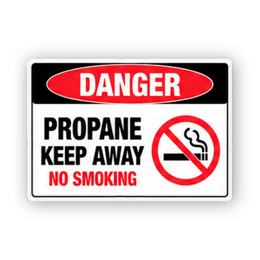 Black Danger Propane Keep Away Smoking Panel Vinyl Decal Stickers