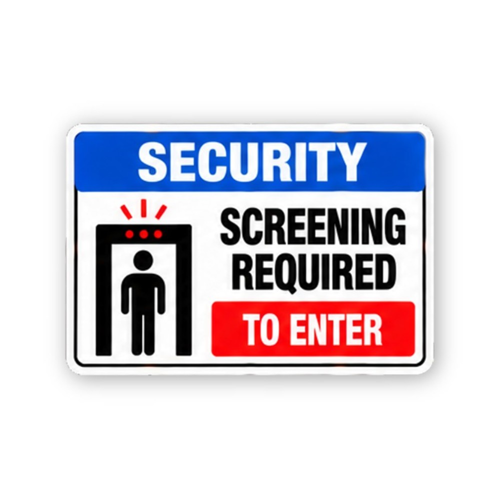 Blue Security Screening Door Figure Panel Vinyl Decal Stickers