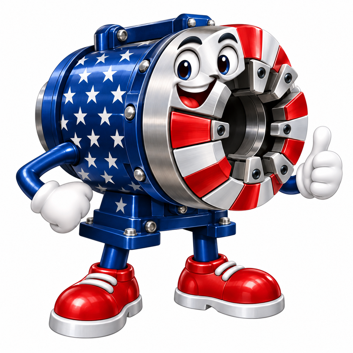 Patriotic Round Tube Forming Tool Mascot Art Vinyl Decal Stickers