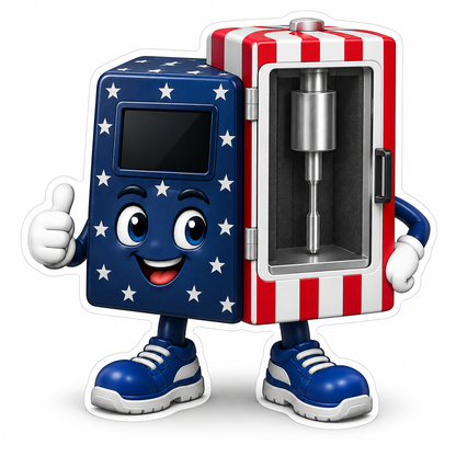 Patriotic Glass Door Mascot with Vertical Rod Vinyl Decal Stickers