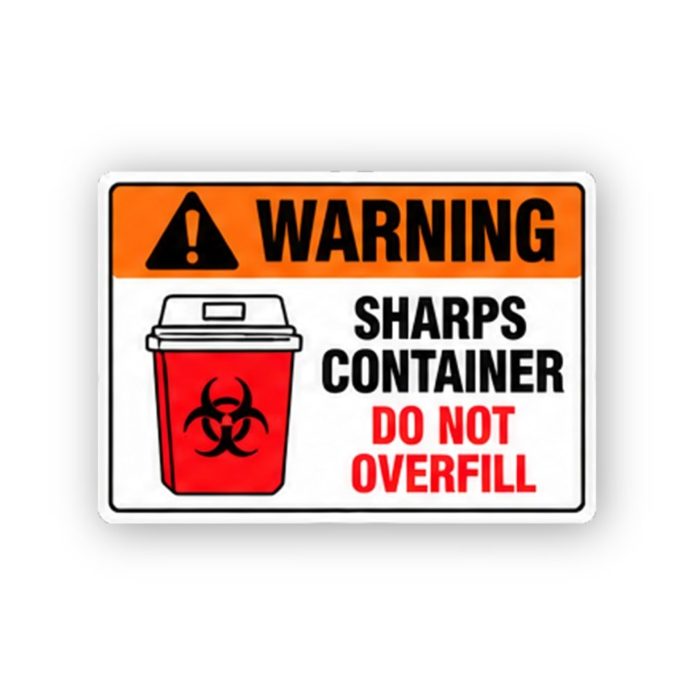 Orange Warning Red Container Black Symbol Panel Vinyl Decal Stickers