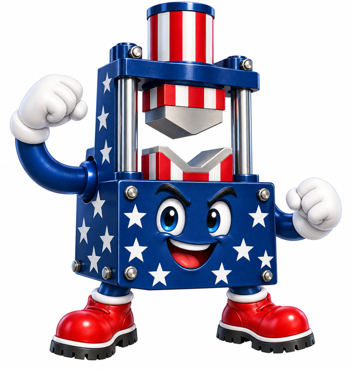 Patriotic Tall Pillar Press Mascot Art Vinyl Decal Stickers