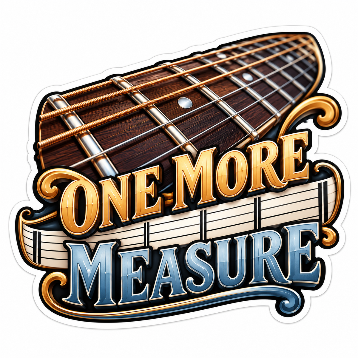 One More Measure Guitar and Music Quote Art Vinyl Decal Stickers