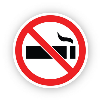 Red Crossed Solid Smoking Cigarette Circle Vinyl Decal Stickers