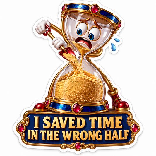 Hourglass Shoveling Sand Wrong Half Art Vinyl Decal Stickers