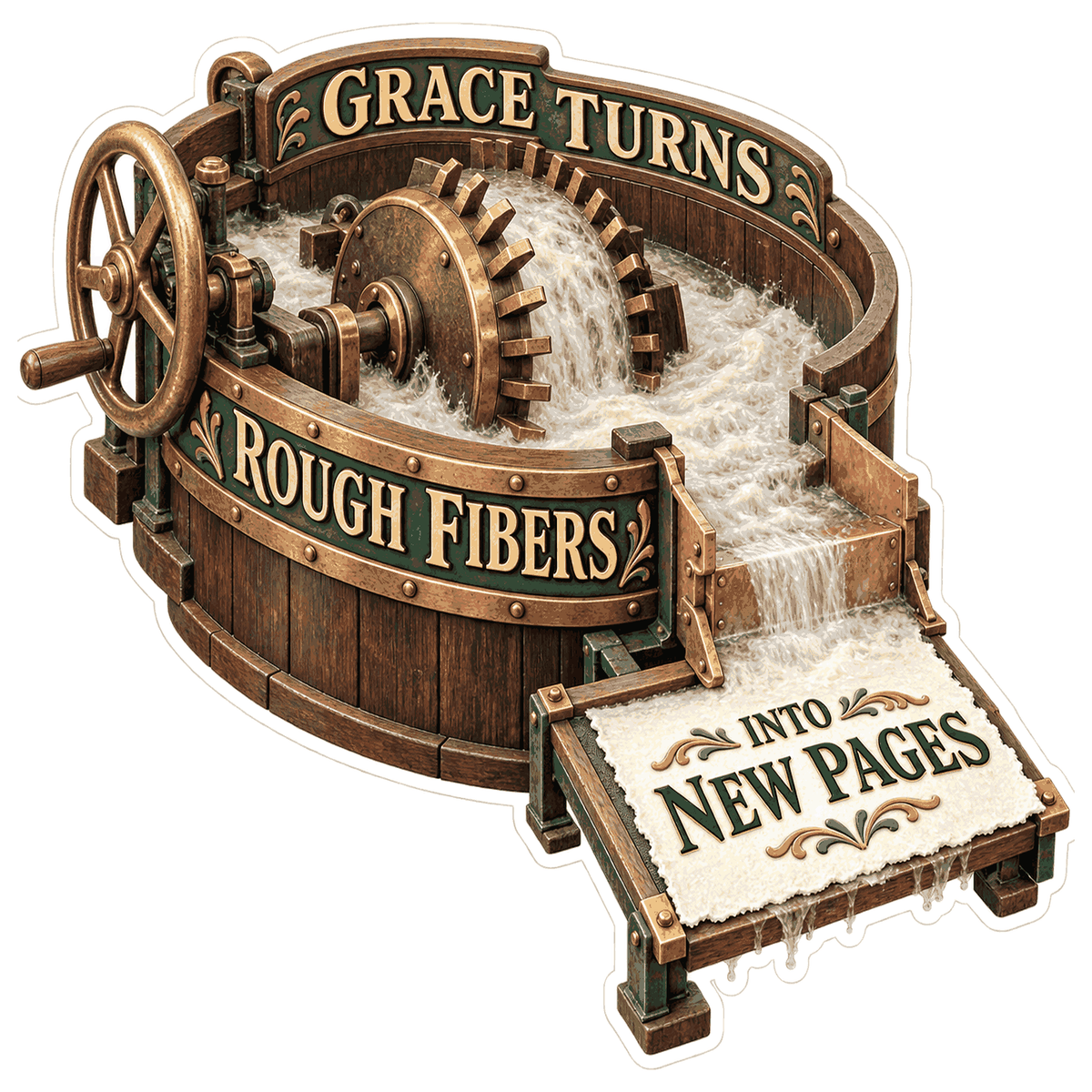 Paper Pulp Wheel Grace Quote Art Vinyl Decal Stickers