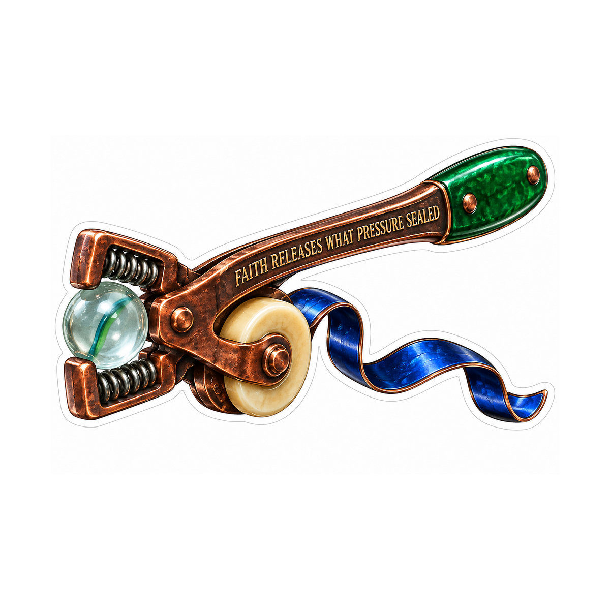 Faith Ornate Copper Lever with Ribbon Art Vinyl Decal Stickers