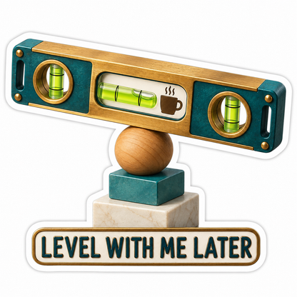 Spirit Level Balanced on Wooden Sphere Vinyl Decal Stickers