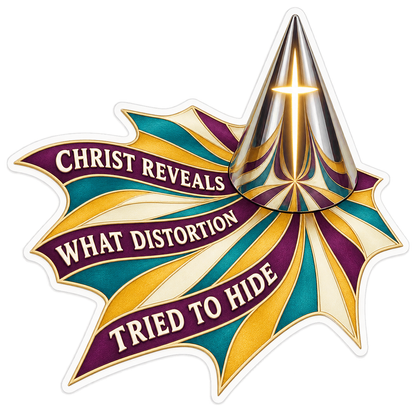 Cross and Colorful Cone Faith Art Vinyl Decal Stickers