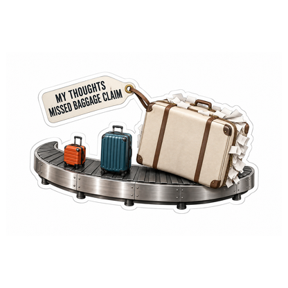Suitcases on Baggage Carousel Art Vinyl Decal Stickers