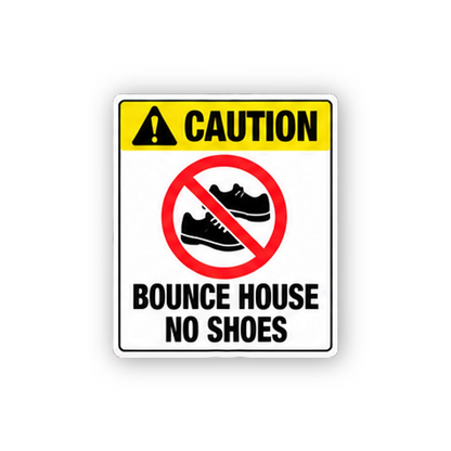 Yellow Bounce House Shoes Text Portrait Vinyl Decal Stickers