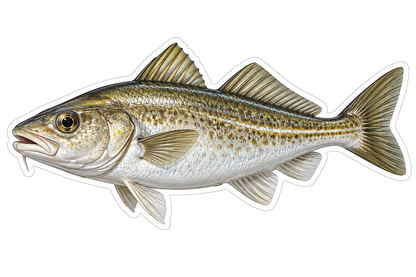 Gold Speckled Silver Twin Fin Fish Art Vinyl Decal Stickers