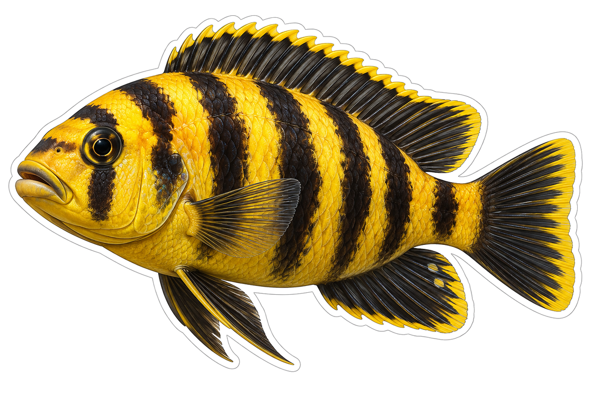 Bumblebee Cichlid Art Vinyl Decal Stickers