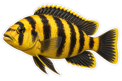 Bumblebee Cichlid Art Vinyl Decal Stickers