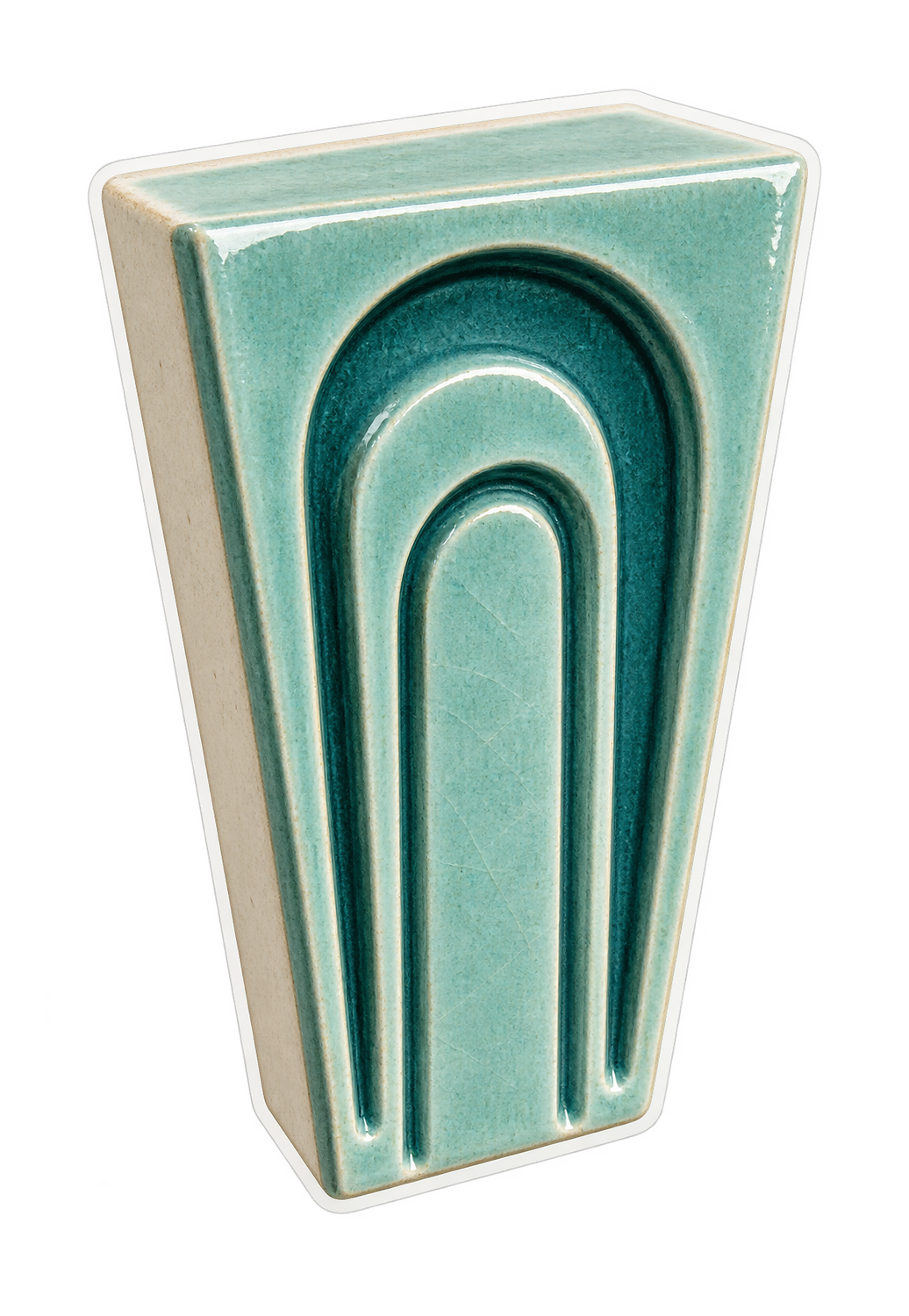 Aqua Arched Keystone Tile Art Vinyl Decal Stickers