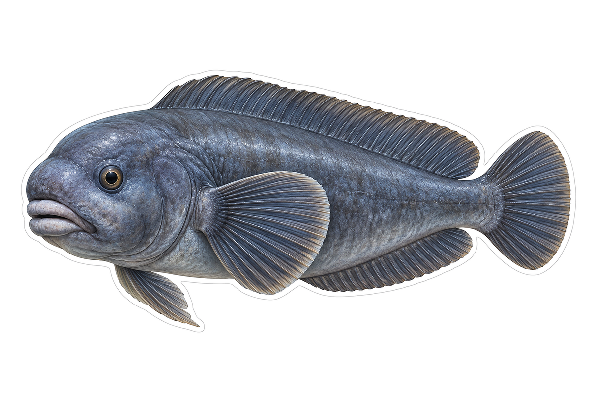 Blue Gray Broad Fin Prowfish Art Vinyl Decal Stickers