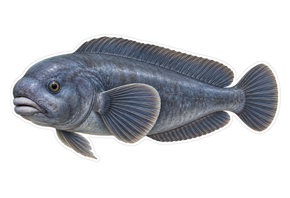 Blue Gray Broad Fin Prowfish Art Vinyl Decal Stickers