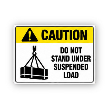 Yellow Suspended Load Crane Panel Vinyl Decal Stickers