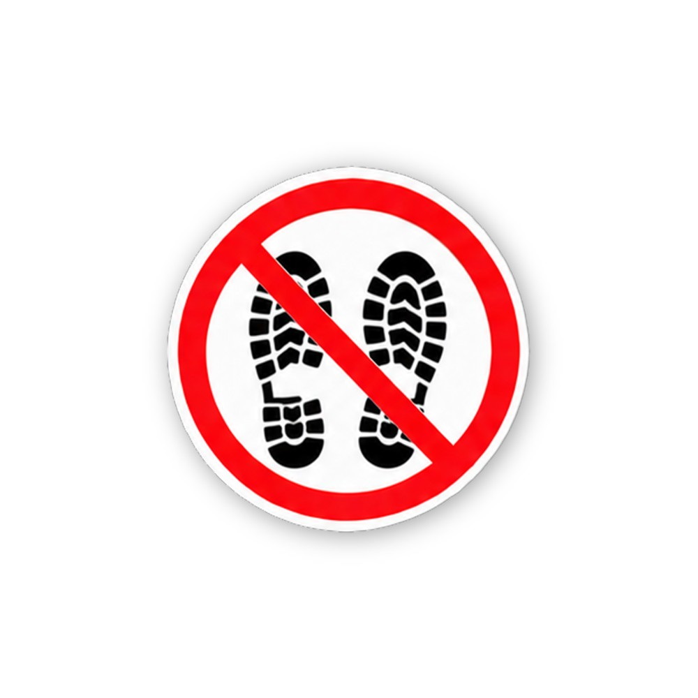 Red Crossed Pair Treaded Shoe Soles Circle Vinyl Decal Stickers