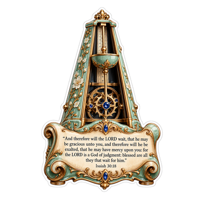Floral Metronome with Scripture Quote Vinyl Decal Stickers