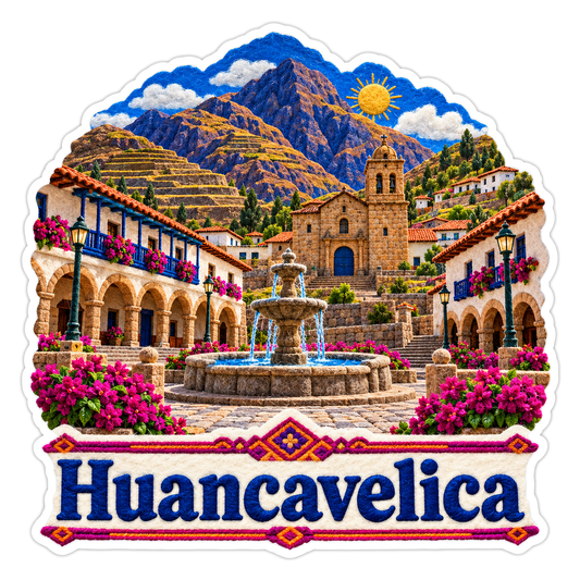 Huancavelica Mountain Plaza Fountain Art Vinyl Decal Stickers