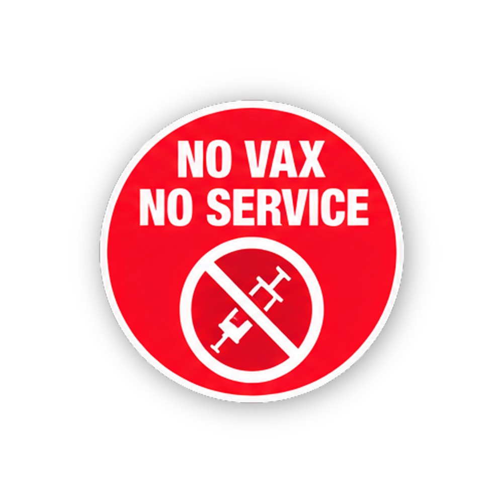 Red White Text and Slashed Plunger Circle Vinyl Decal Stickers