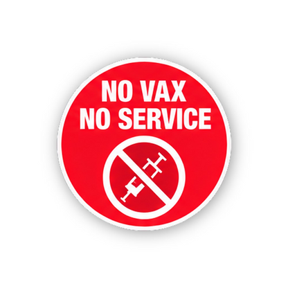 Red White Text and Slashed Plunger Circle Vinyl Decal Stickers