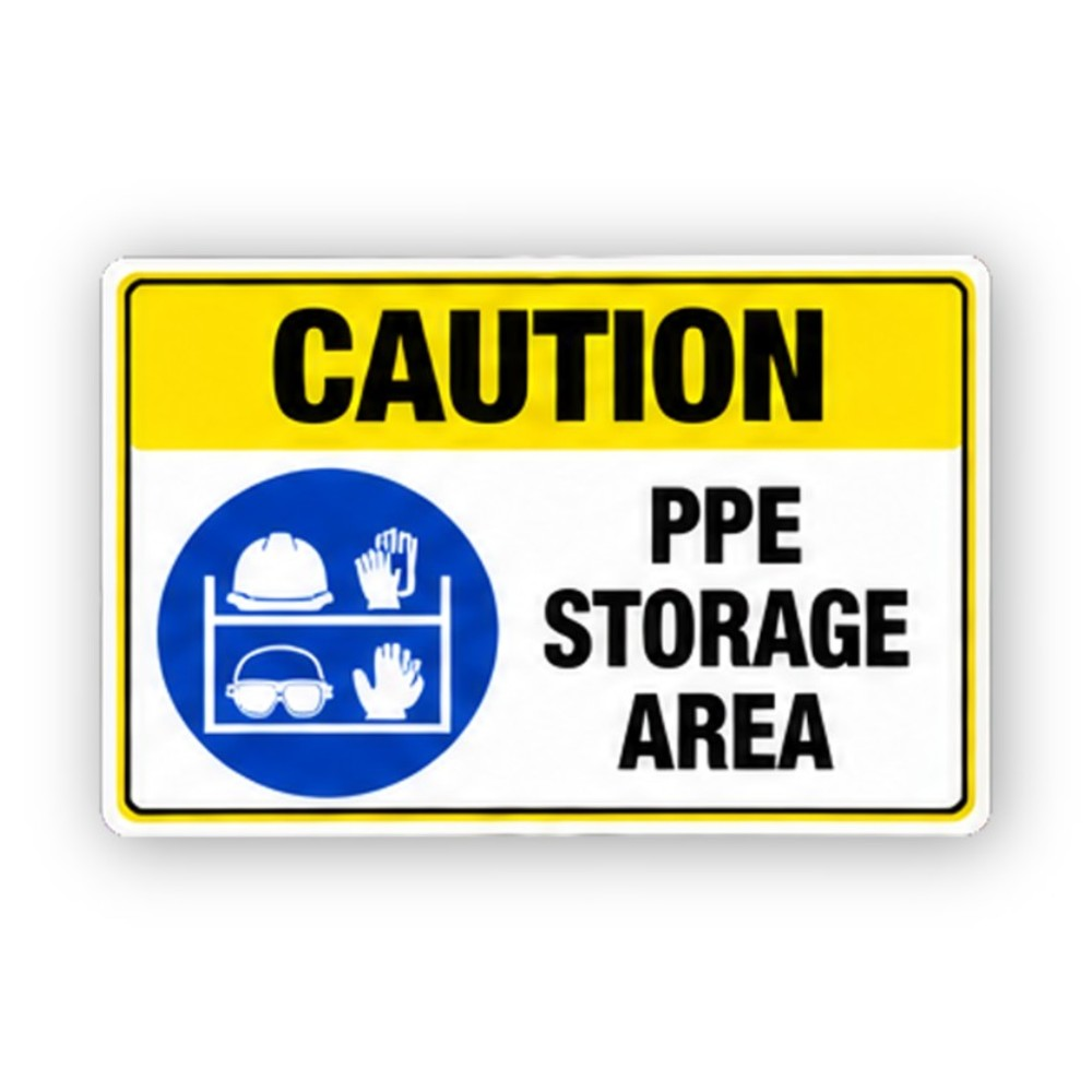 Yellow Caution Equipment Shelf Circle Panel Vinyl Decal Stickers