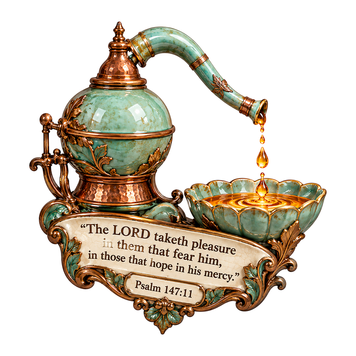 Gold Drop Alembic with Scripture Quote Vinyl Decal Stickers