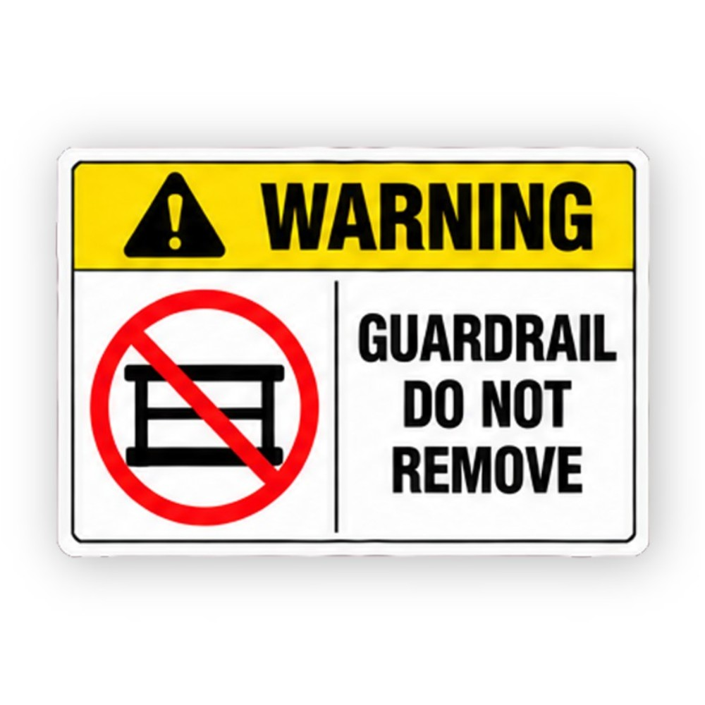Yellow Warning Crossed Guardrail Panel Vinyl Decal Stickers